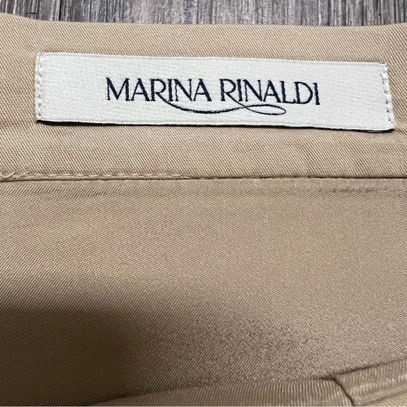Marina Rinaldi Knee Length Lined Back Slit Beige Straight Pencil Skirt Silk 14 - Picture 3 of 10